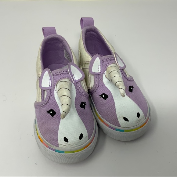 Vans Other - Vans “Asher” Unicorn Purple/White canvas rainbow